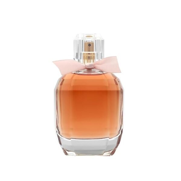 Elegant Amber Floral Eau de Parfum with Pink Bow Accent